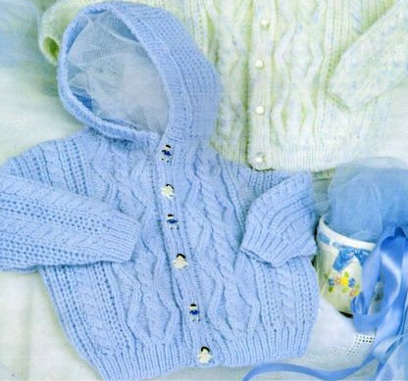 Nearly Free Baby Hooded Jacket Knitting Pattern Size 18 to 24 Etsy UK