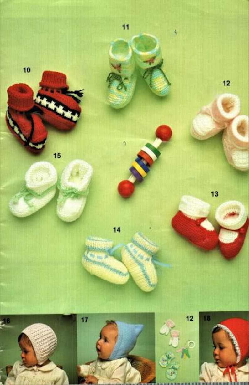 Nearly Free Baby Knitting and Crochet Pattern Book Bootees Etsy