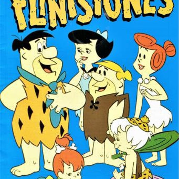 Intarsia Knitting Pattern, Flintstones, Size 24 to 44 Inch Chest, 4 ply Yarn or Wool, Instant Download pdf, Fred Flinstone