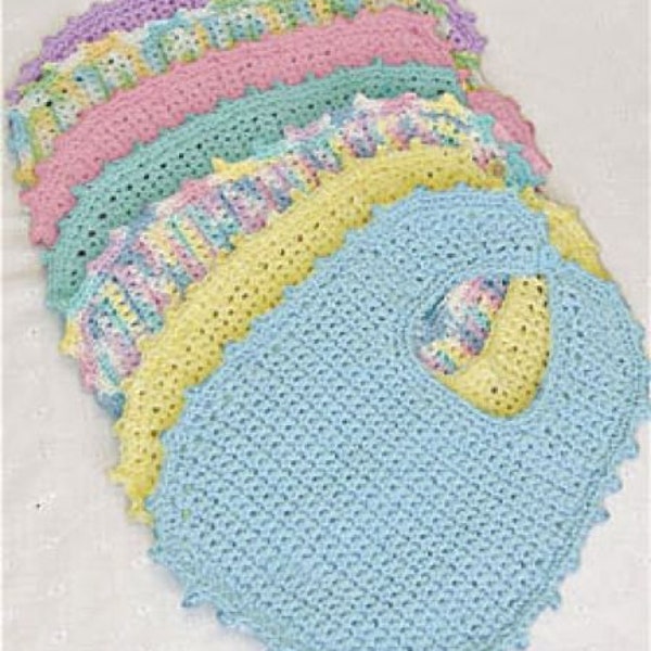 Modèle de crochet de bavoirs et chaussons pour bébé, téléchargement instantané PDF, fil de coton pour bébé, chaussures de bébé, pantoufles, modèle de crochet pour bébés