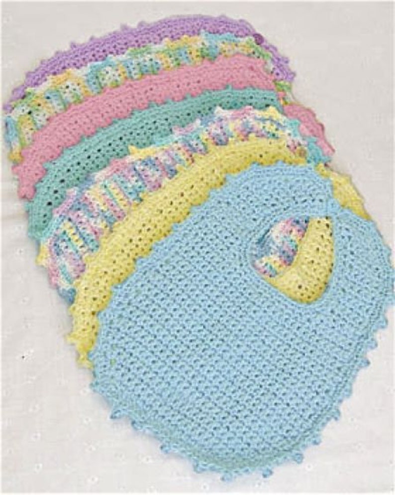 Baby Bibs and Bootees Crochet Pattern, Instant Download PDF, Cotton Baby Yarn, Baby Shoes, Slippers, Babies Crochet Pattern image 1