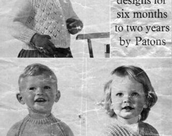 Toddlers Cardigans and Jumper, Size 20-to-22-inch chest, Double Knitting Yarn, Downloadable PDF