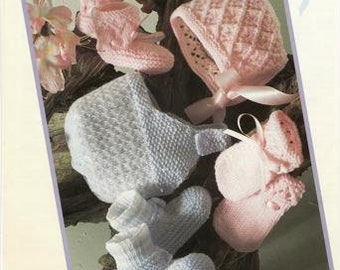 Baby Accessoires Strickmuster Buch, Mützen, Booties, Mitts, 0 bis 18 Monate, Instant Download pdf, Babys Knitting Patterns