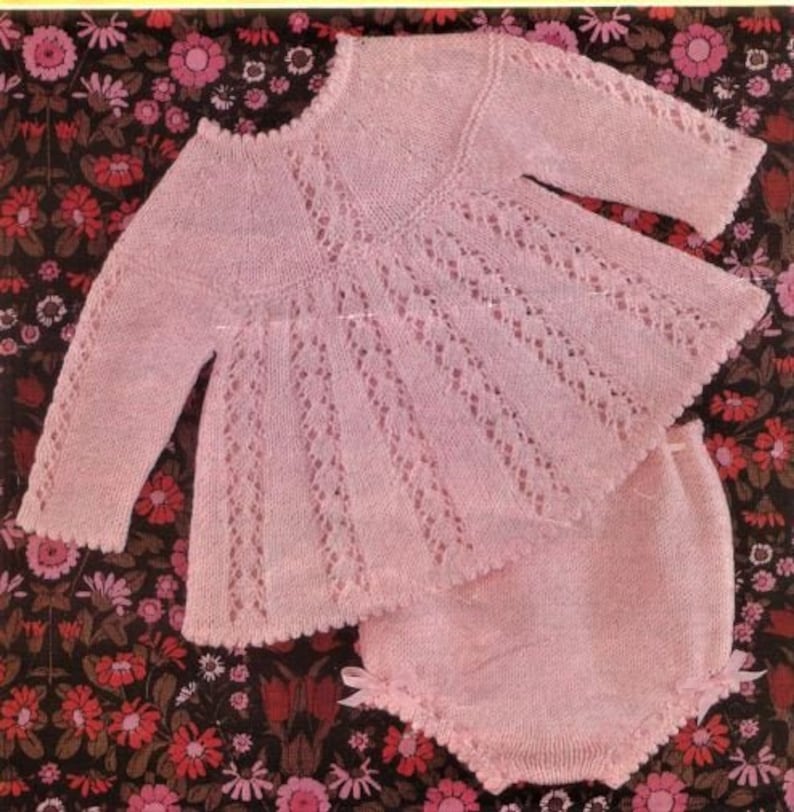 Nearly Free Baby Knitting Pattern Angel Top and Knickers Etsy