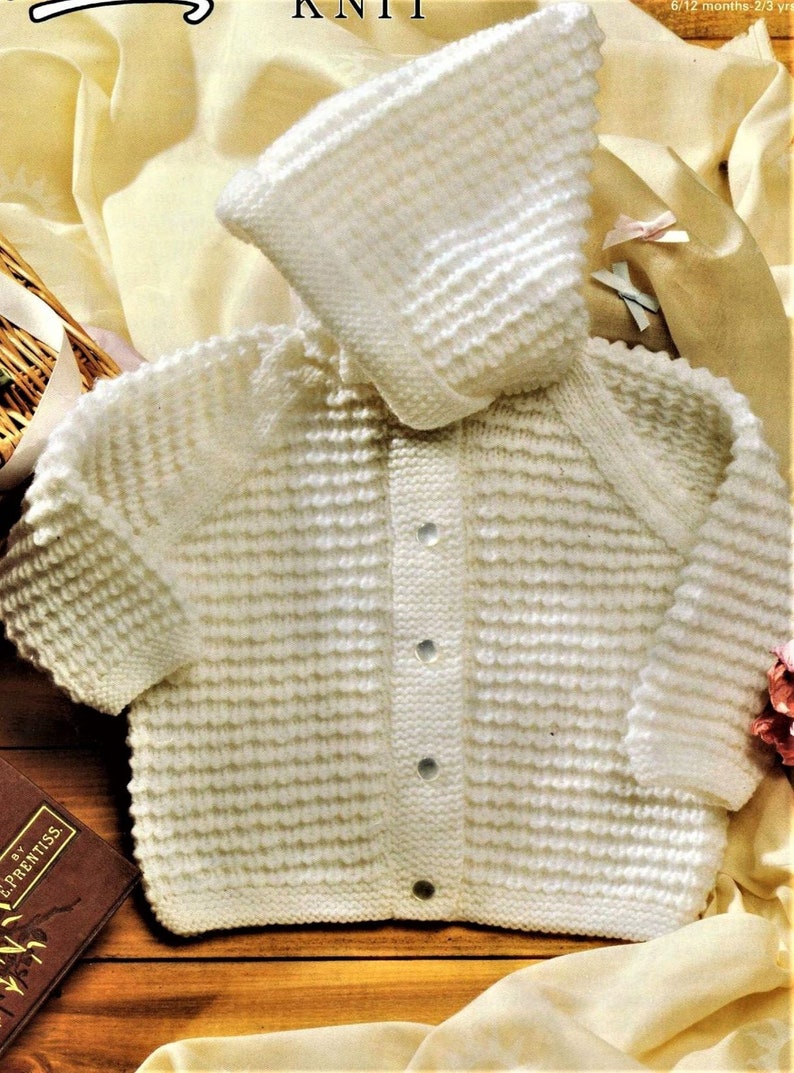 Nearly Free Baby Knitting Pattern Coat With Hood Size 18 to Etsy