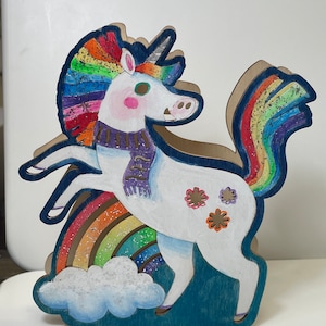 Unicorn night light. Magical. Hand painted LED light up. Kids night light. Magical decor. Bedroom night light rainbow.  Unisex gift. Magical