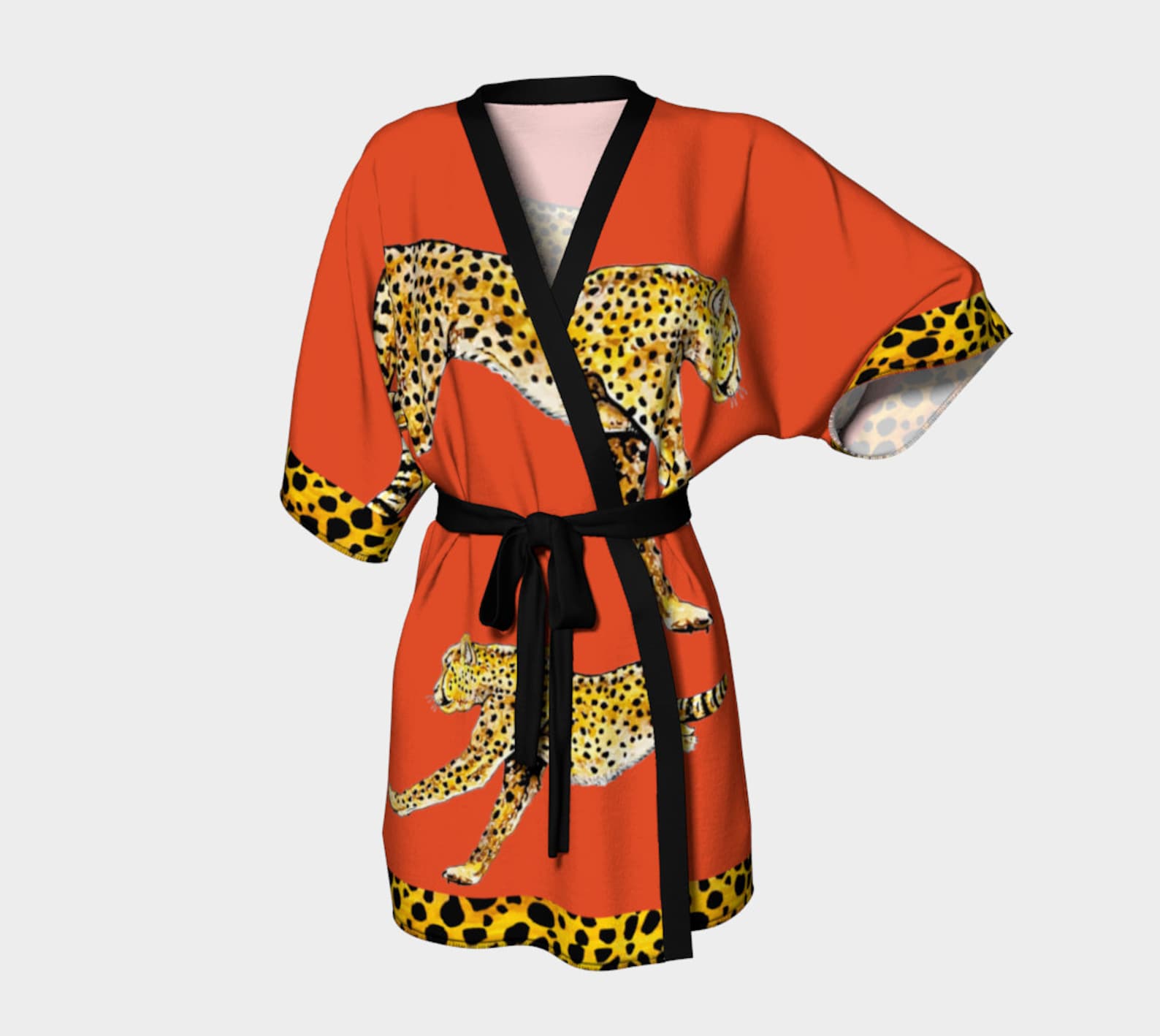 cheetah print robe with hood