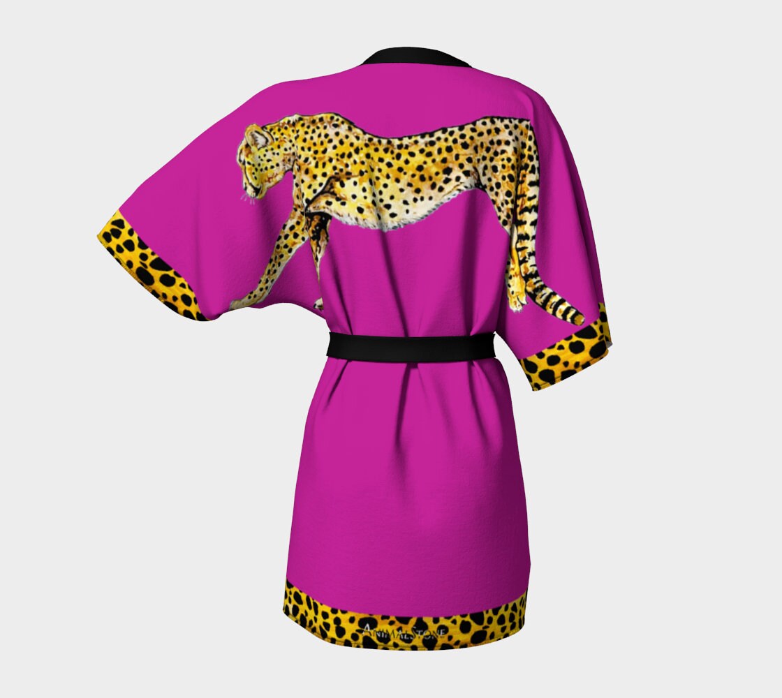 WTF Cheetah Hiphop Graffiti Print Women's Robe main image 1
