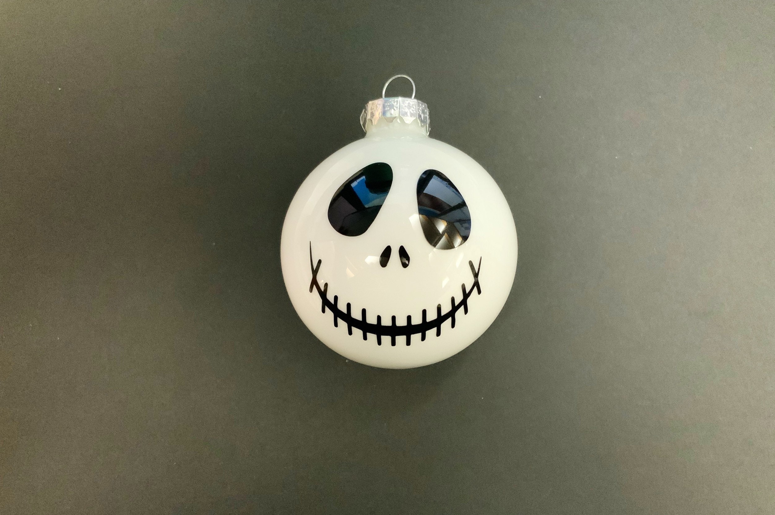 Jack Skellington Glass Ball Ornament Etsy