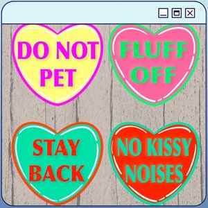 Valentinstag Herzen Printable Hunde Patches für Weste - Instant Download