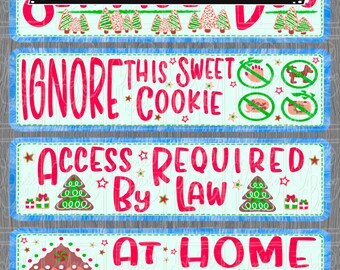 Blauwe zoete peperkoekkoekjes afdrukbare hondenpatches voor vest - direct downloaden