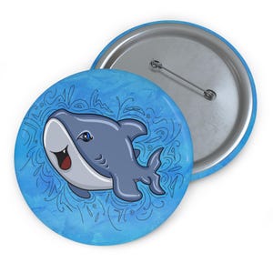 Przypinki Chibi Shark, Słodka odznaka z kreskówek, Broszka Kawaii, Zabawny dziki emaliowany przypinka, Plecak dla dzieci