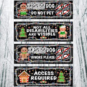 Weihnachtslichter & untauglicher Lebkuchen druckbare Hundepatches für Weste - Instant Download