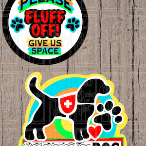 FLUFF OFF & ** Hund druckbare Patches für Weste - Instant Download