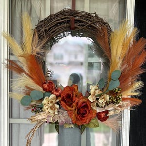 Fall feather wreath