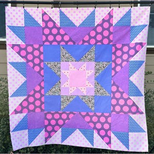 Sawtooth Frenzy PDF Modern Quilt Pattern | Sawtooth Star & Flying Geese | Throw Quilt + Pillow | Digital Patterns For Intermediate Quilters