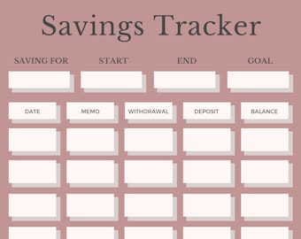 Saving Tracker Template SVG