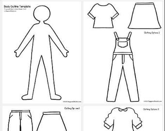 Self portrait paper doll craft SVG-Printable SVG- paper doll SVG- Printable crafts SVg-Classroom Printable SVg-