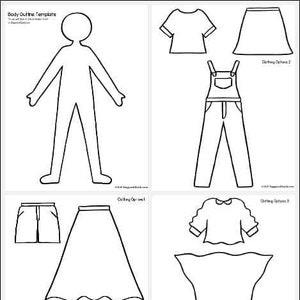 Self portrait paper doll craft SVG-Printable SVG- paper doll SVG- Printable crafts SVg-Classroom Printable SVg-