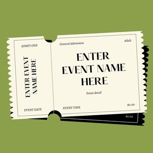 Event "Admit One" Ticket- druckbare Vorlage- SVG- druckbares Event-Ticket- Einlass-Ticket-Vorlage- druckbare Vorlage