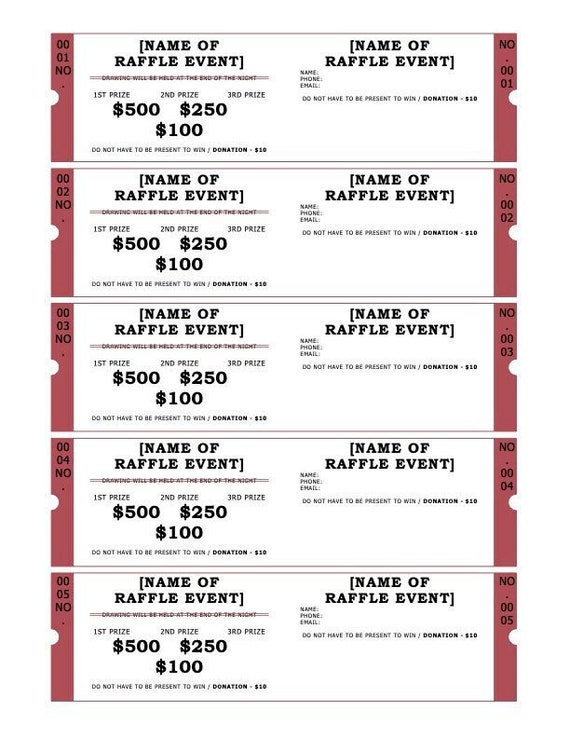 Printable Raffle Ticket Svg-ticket SVG Fill in SVG Svg | Etsy
