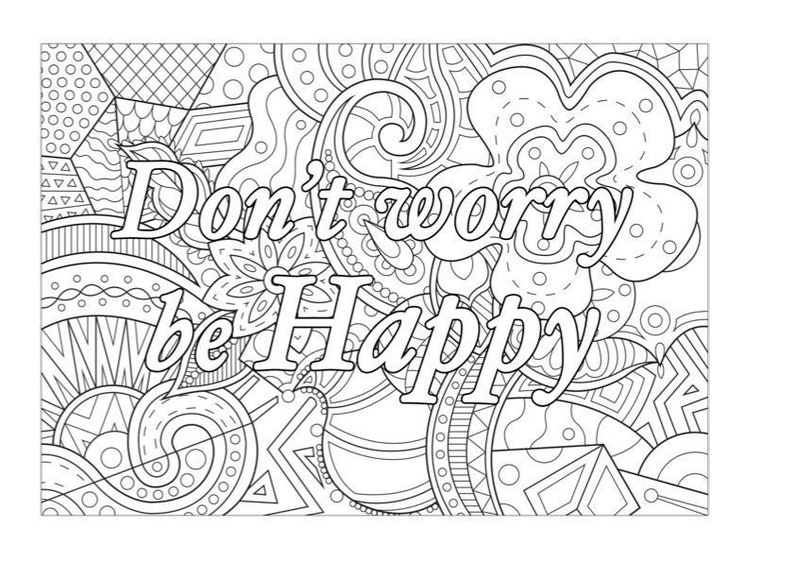 Don't Worry Be Happy Coloring Page Svg-printable Coloring Page Svg