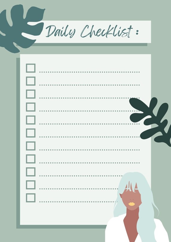 Daily Routine Checklist Blank Printable Template Etsy Daily Routine Checklist Blank Printable Template Etsy