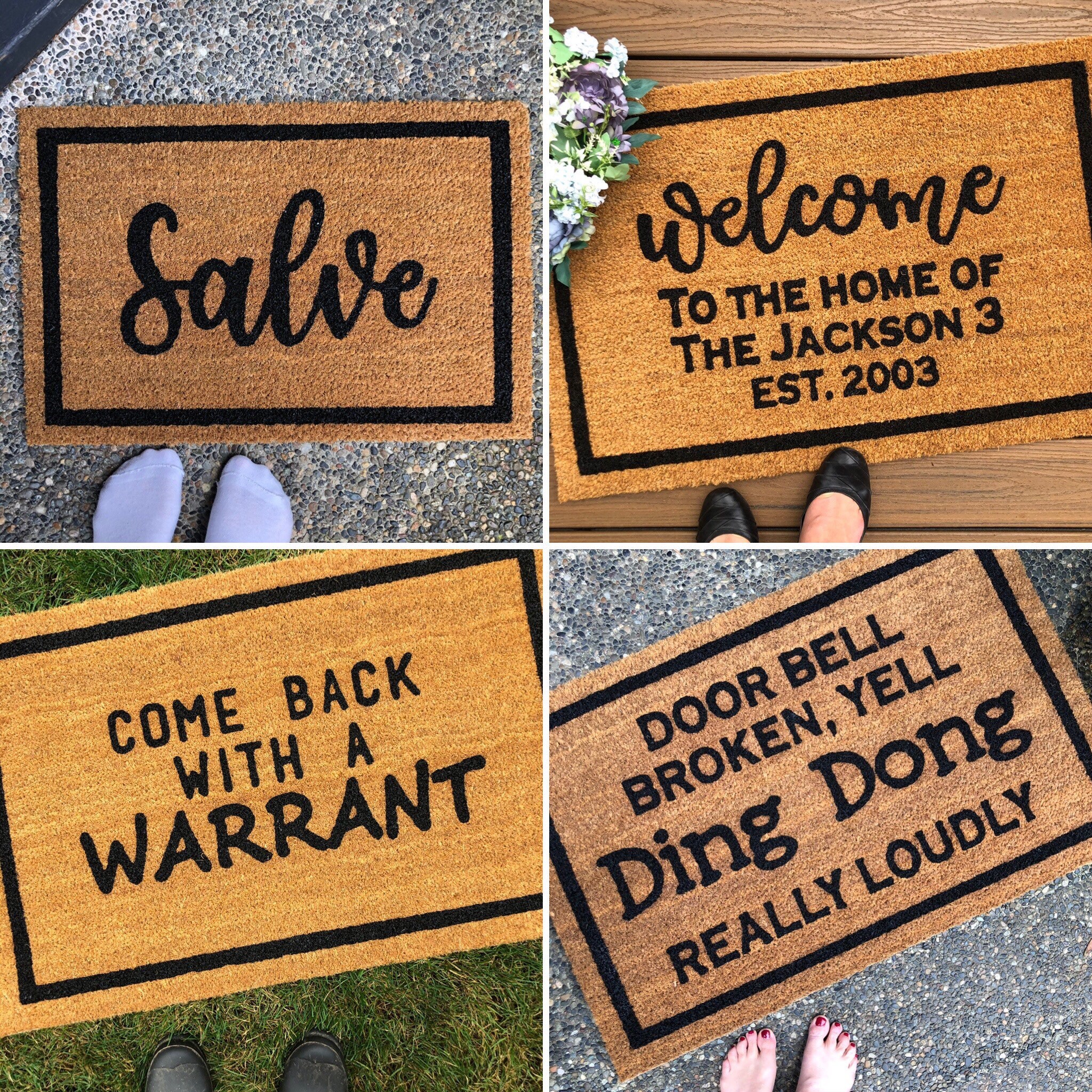 Custom Doormat Personal Design with Border. Etsy