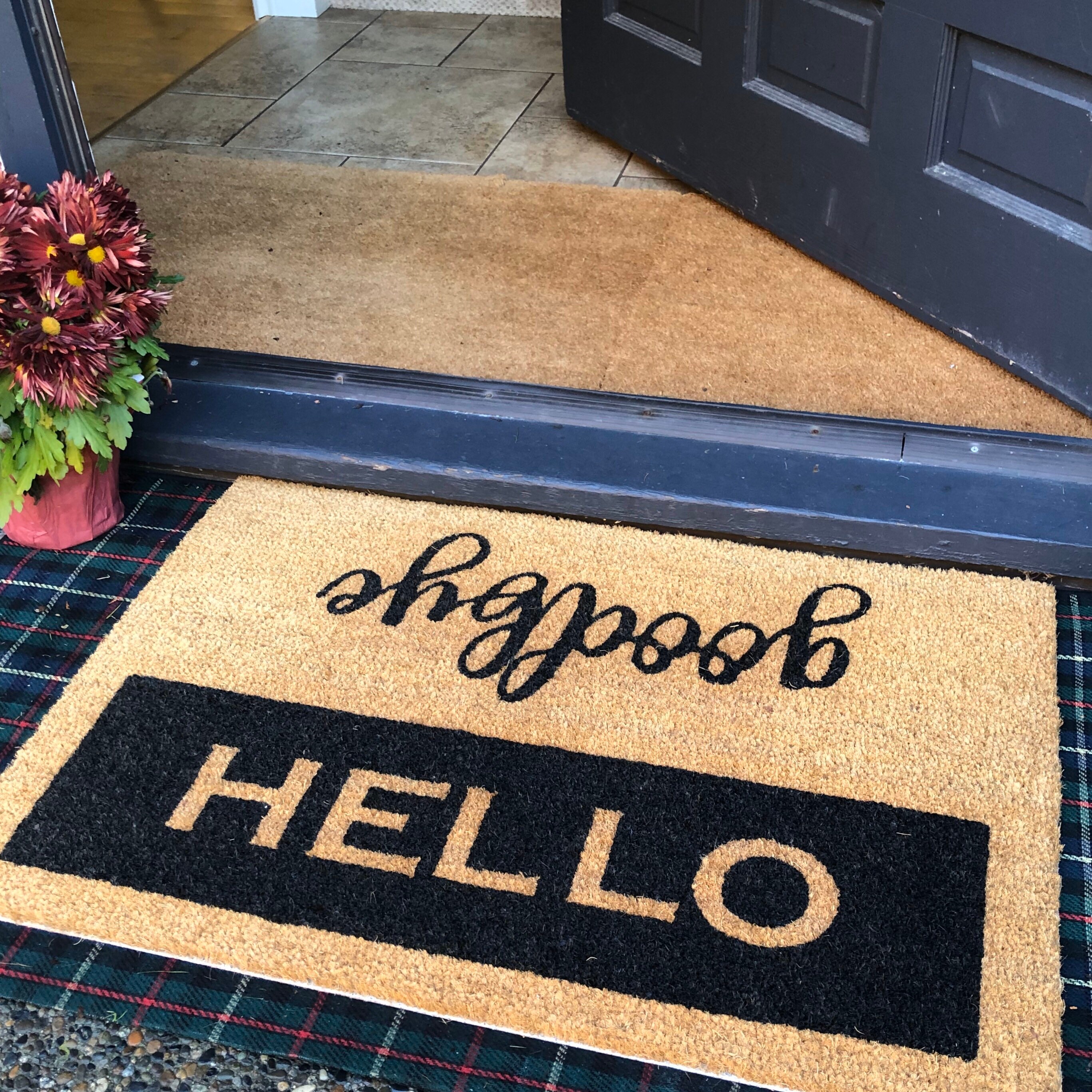 Custom Doormat Hello / Goodbye Etsy