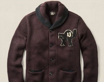 MOMMA! RRL 1920s-style reproduction "Lucky 13" cardigan