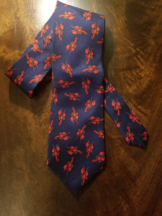 CLUB ATTIRE navy blue lobster necktie. - image 1