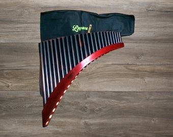 Professional Lupaca Black Burnt bamboo Pan Flute Tunable