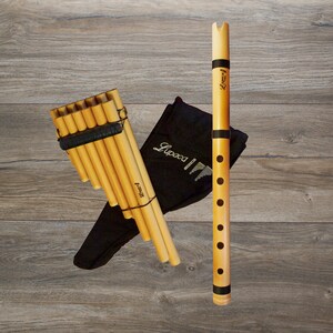 Kit Professional Lupaca Malta panflute and bamboo quena in G