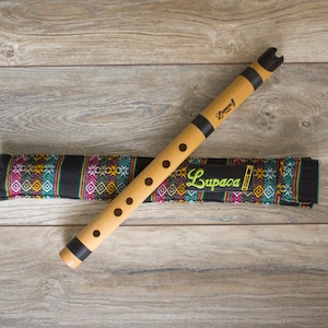 Professional Lupaca  Quena ebony and bamboo in G