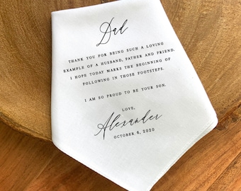 Father of the Groom handkerchief from the Bride, wedding 1handkerchief from daughter in law, print,Father of the groom gift from bride-GTF