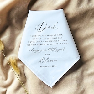 Mouchoir père de la mariée de la mariée, 1 mouchoir de mariage de la fille, imprimé, cadeau père de la mariée de la mariée, cadeau papa - BP9