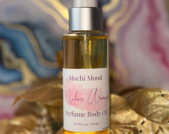 Mochi Mood Perfume Body Oil – Milky Marshmallow, Rice Milk & Soft Peach | Mikas Aromas 4 oz