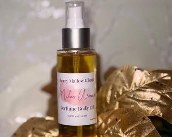 Berry Mallow Cloud Perfume Body Oil – Warm Vanilla Amber Scent 4 oz