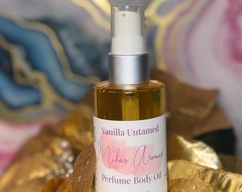 Vanilla Untamed Perfume Body Oil – Bourbon Vanilla Amber Floral Scented Body Oil | Mikas Aromas 4 oz