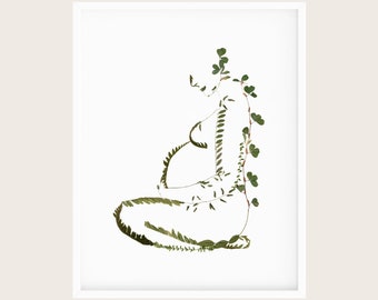 Pressed Flower Pregnancy Art | Belly Print | New Mom Art | Pregnancy Gift | Doula Gift