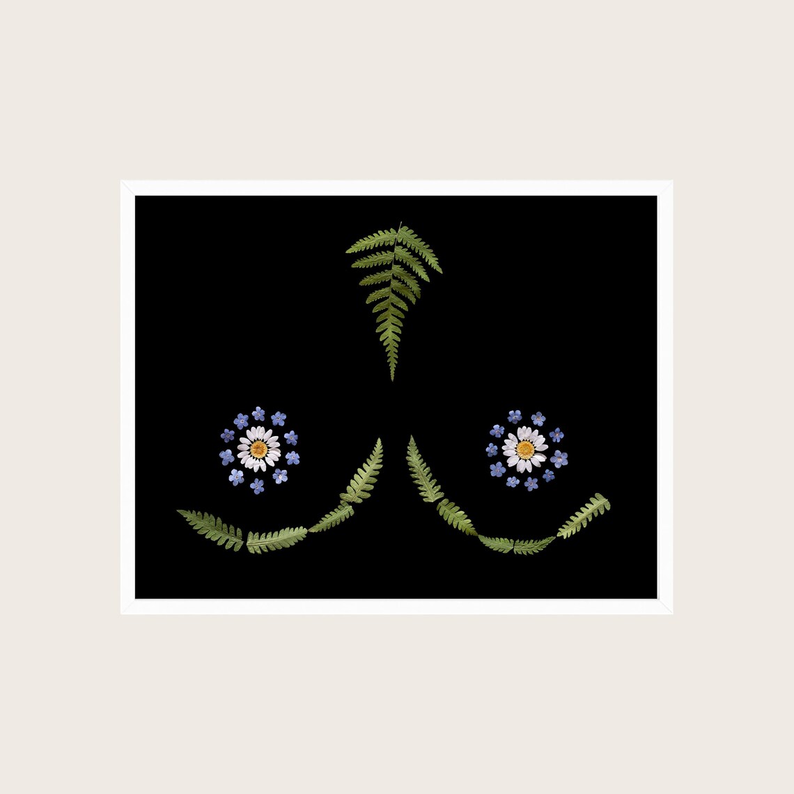 Pressed Flower Boobie Art Flower Print Boob Art Free the - Etsy