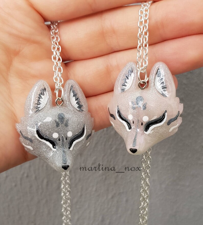 Magical Kitsune Yokai Necklace Fox Pastel Noble Japan Anime Etsy