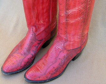 pink snakeskin cowboy boots