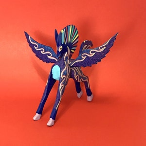 1980s Oaxacan Pegasus/winged horse alebrije signed F.S.O