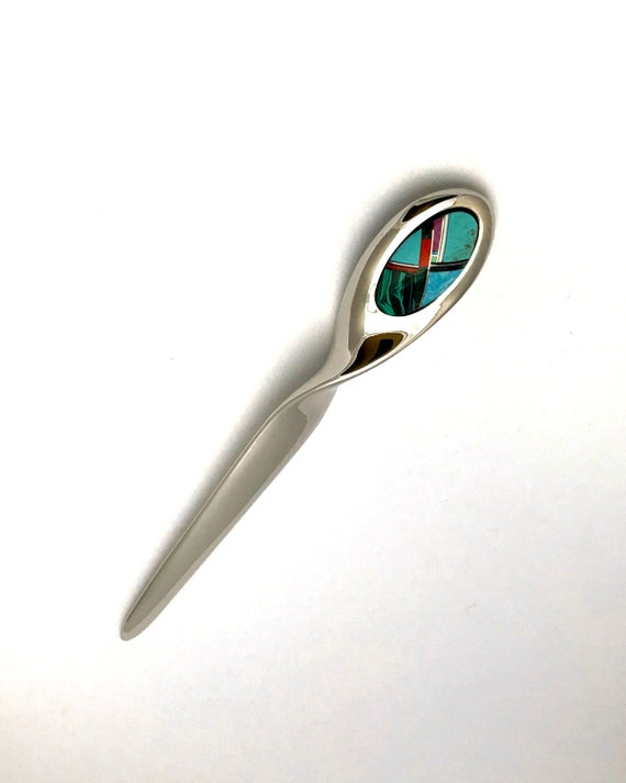 Native American Navajo Multi Stone Inlay Letter Opener
