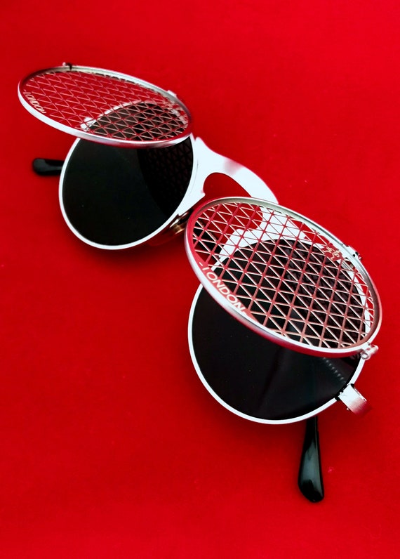 Designer flip 2024 up sunglasses