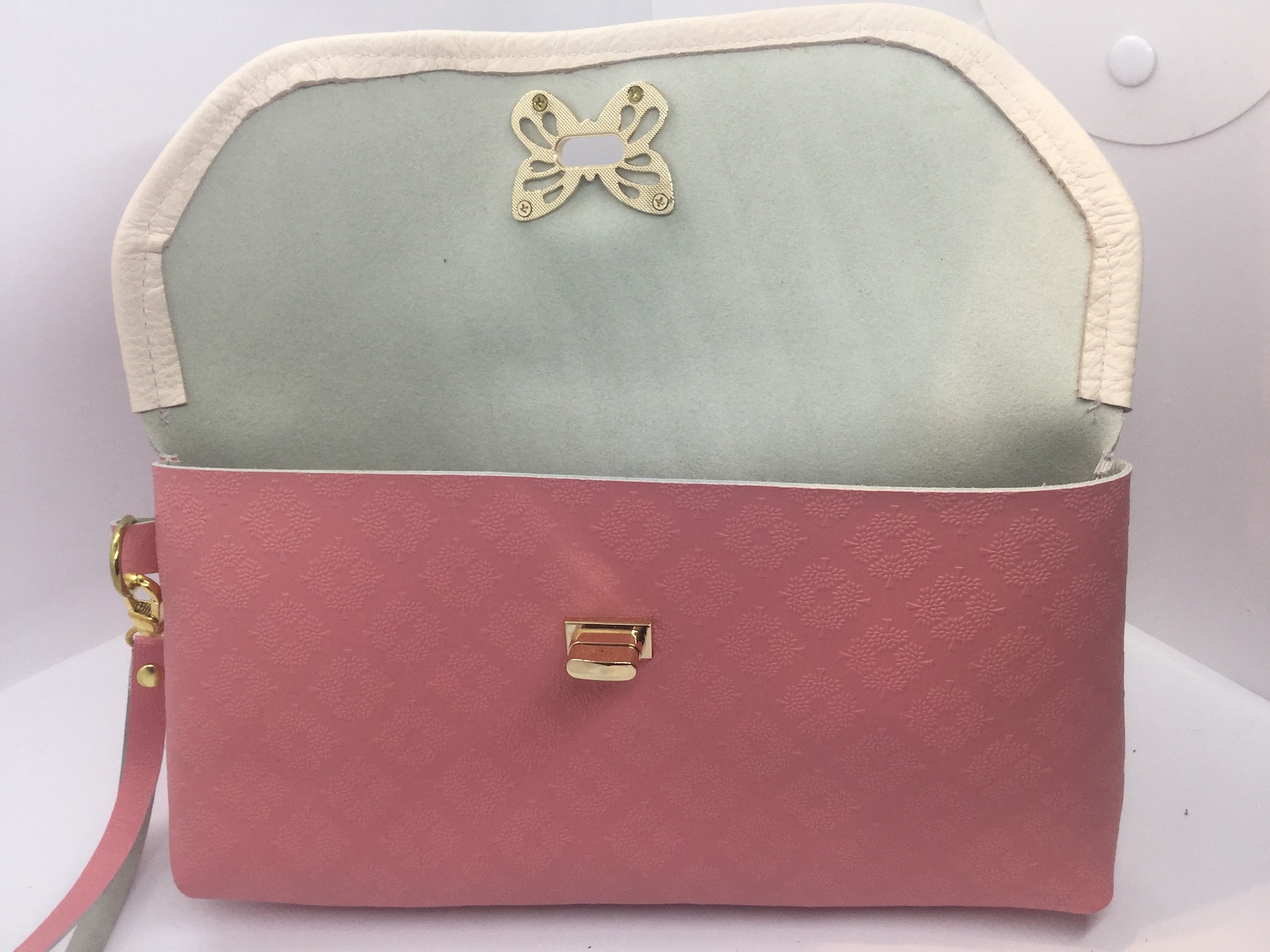 hot pink clutch bag