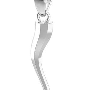 US Jewels Men&#39;s Octagon 925 Sterling Silver Italian Horn Cornicello Amulet Pendant, 28mm