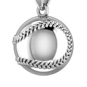 US Jewels 925 Sterling Silver Small 3D Baseball Ball Sports Charm Pendant, Available in 2 Sizes