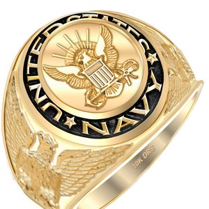 10k Gold Navy Rings Etsy UK